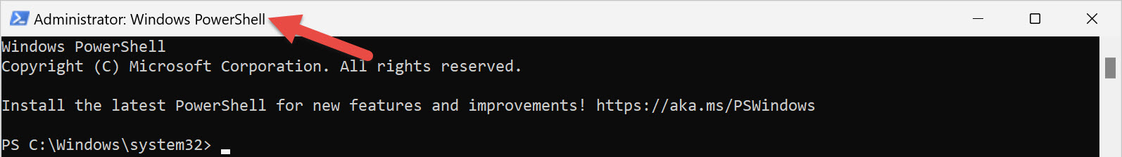 Administrator Windows PowerShell