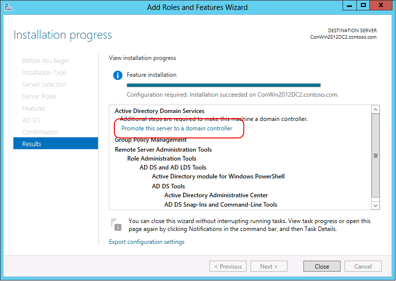 نصب Role: Active Directory Domain Services