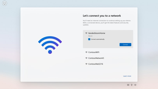 اسکرین‌شات واقعی Windows 11 OOBE برای اتصال به شبکه