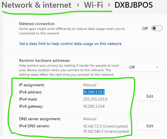 نمای واقعی IP و DNS دستی در تنظیمات Windows 11